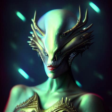 Sci Fi Alien Royalty Humanoid Space Character Portrait Art
