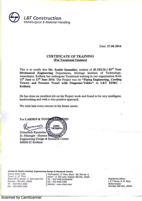 landt certificate pdf