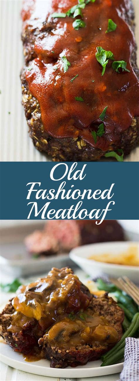 Usually served in an onion gravy with buttery mash and mushy peas. Old Fashioned Meatloaf | Countryside Cravings
