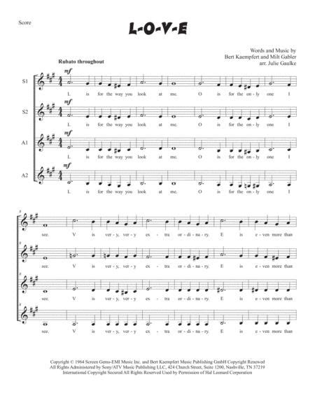 l o v e by bert kaempfert and milt gabler digital sheet music for octavo download and print a0