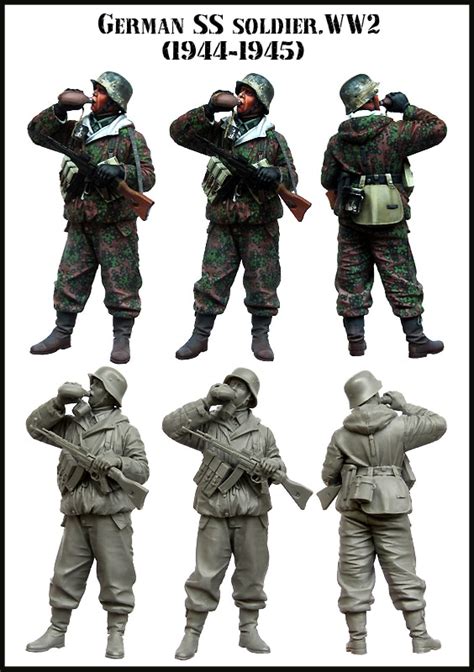 135 Resin Figure Model Kit Wwii German Ss Soldier Unassambled