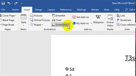How To Insert Screenshot In Microsoft Word Youtube