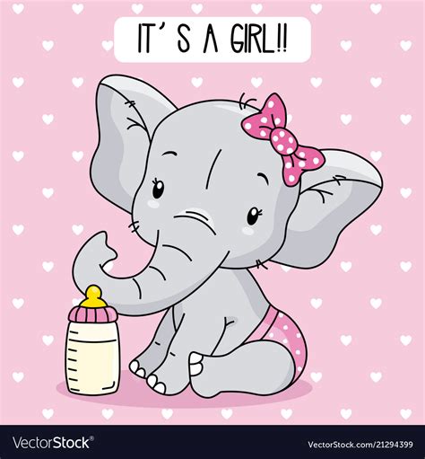 Cute Baby Girl Elephant Clip Art