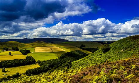 United Kingdom Scenery Field Ladybower Clouds Nature Landscape Ferns