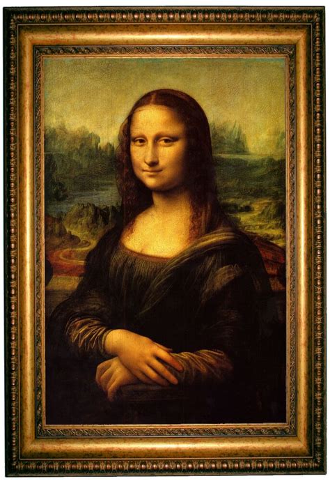 Da Vinci Mona Lisa Gold Framed Giclee Canvas Art Reproduction M 25x34