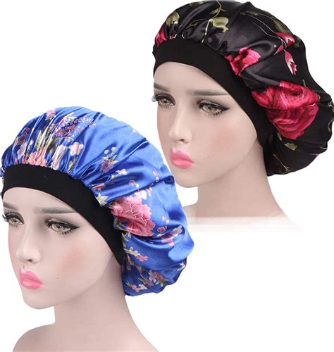 2pcs Satin Silk Bonnet Night Sleep Cap Hair Bonnet Sleeping Head Cover