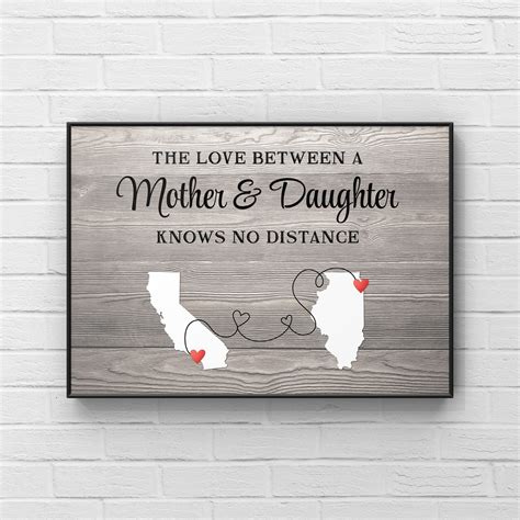 The Love Between A Mother And Daughter Knows No Distance Long Etsy