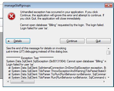 C Cannot Open Database Requested By Login For Windows Form Application Stack Overflow