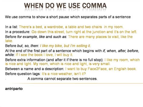 When Do We Use Comma Commas Sentences Gillingham