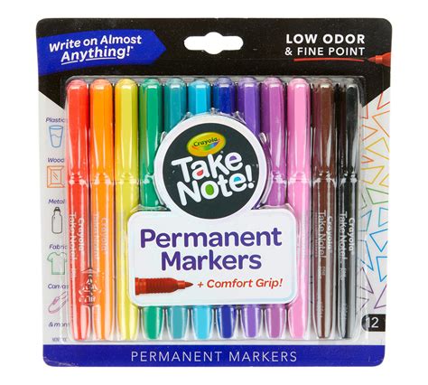Take Note Permanent Markers 12 Count Crayola