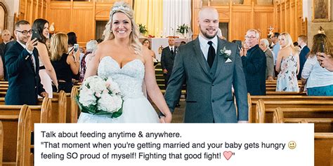 this photo of a bride breastfeeding during her wedding ceremony is going viral self