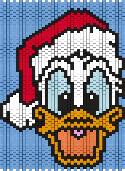 Christmas Donald Duck Multi Brick Stitch Pattern Brick Stitch
