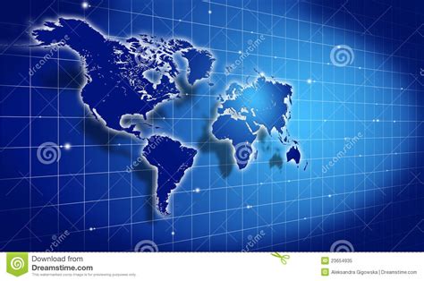 Shining Blue World Map Over Dark Stock Illustration Illustration Of