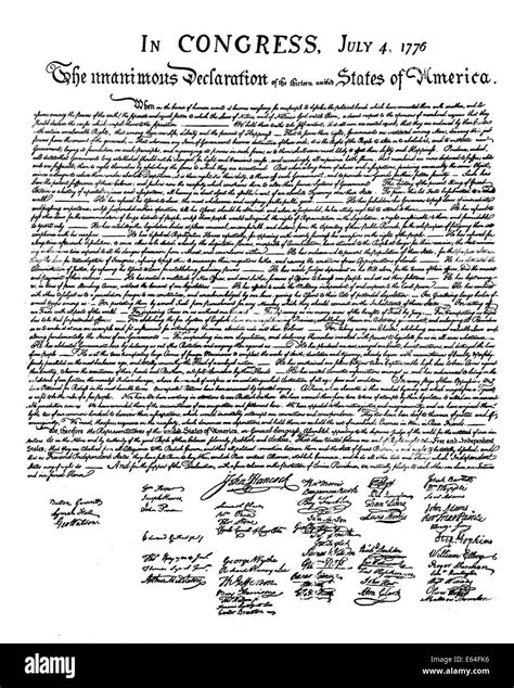 Declaración De Independencia Americana De 1776 Fotografía De Stock Alamy