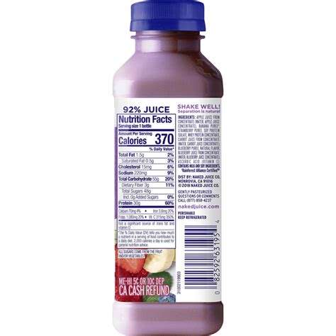 Naked Double Berry Protein Juice Smoothie 15 2 Fl Oz Instacart