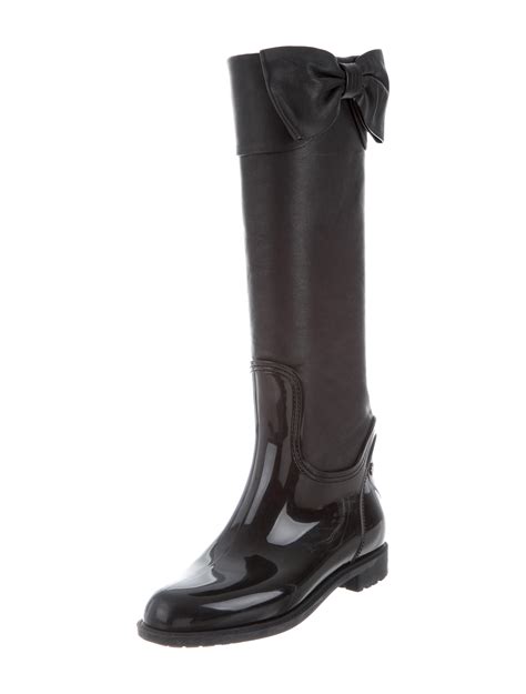 Valentino Knee High Rain Boots Shoes Val67032 The Realreal