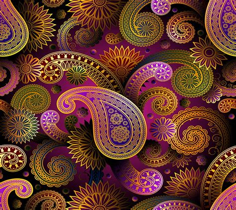Paisley Pattern Abstract Colorful Texture Background Hd Wallpaper