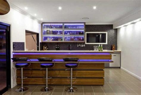 Table top counter bar with interior loft space background. 20 Of The Most Lavish Wooden Home Bar Designs