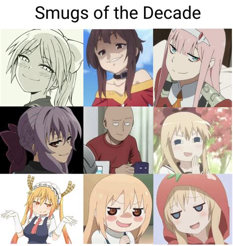 Some Anime Characters With Different Facial Expressions And Text That