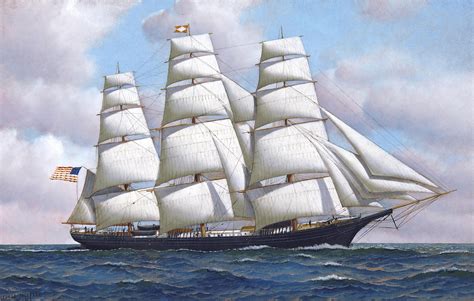 Clipper Ship At Full Sail Free Stock Photo Public Domain Pictures