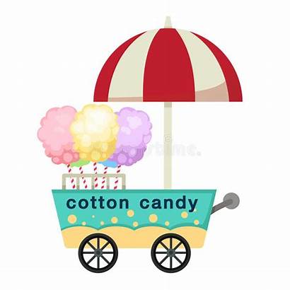 Candy Cotton Stall Filato Zucchero Carretto Chariot