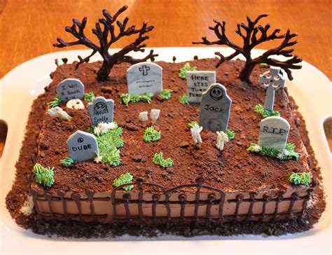 Cemetery Cake Chocolate Trees And Fence Gum Paste Grave S Fat Cat