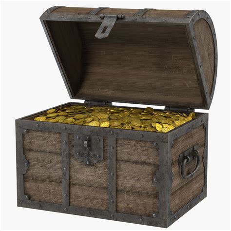 treasure chest 3d model | Old wooden chest, Wooden chest, Chest