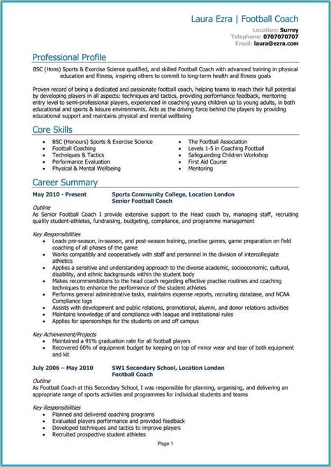 Head Football Coach Resume Cover Letter Resume Gallery