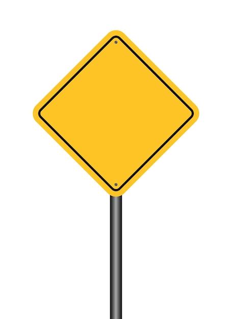 Premium Vector Blank Yellow Road Sign On White Background