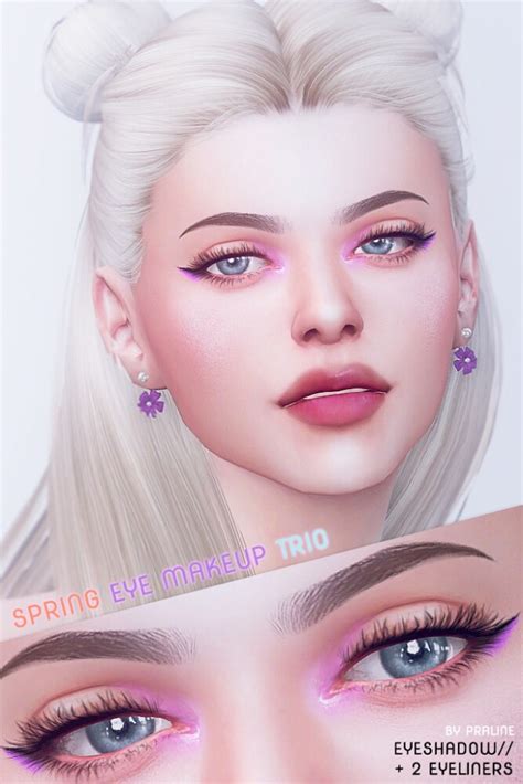 Spring Make Up Trio Eyeshadow 2 Eyeliners At Praline Sims Sims 4