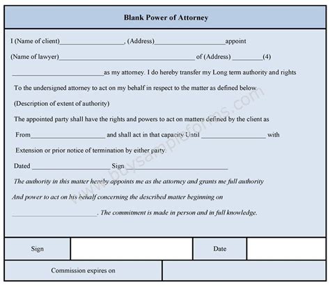 Free Blank Printable General Power Of Attorney Forms Printable Forms