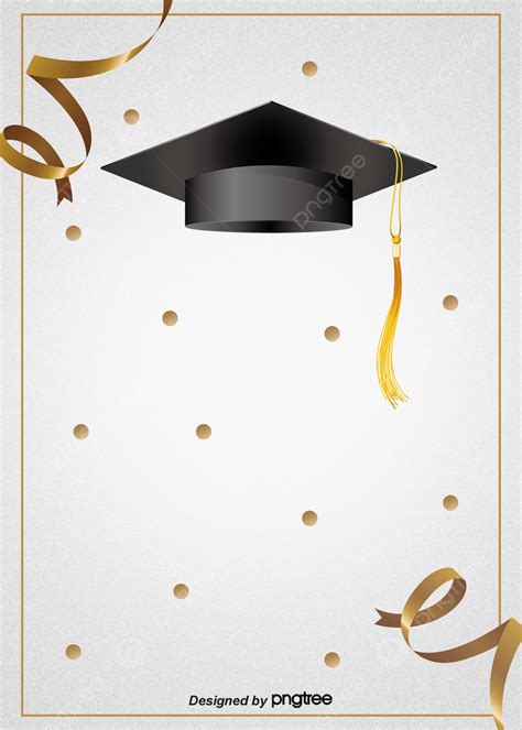 Minimalist Style Graduation Hat Background Ribbon Student Graduation
