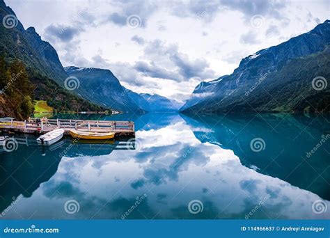 Lovatnet Lake Beautiful Nature Norway Stock Image Image Of Outdoor