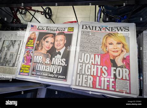 Front Pages And Headlines Of The New York Post And Daily News Tabloid