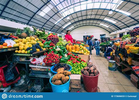 Cuenca Ecuador February 11 2020 Traditional Ecuadorian Food Market