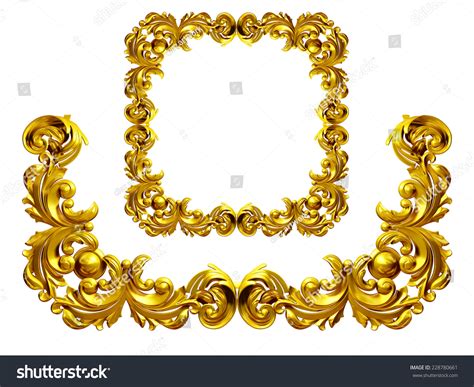 Golden Frame With Baroque Ornaments In Gold Mirror The Element To
