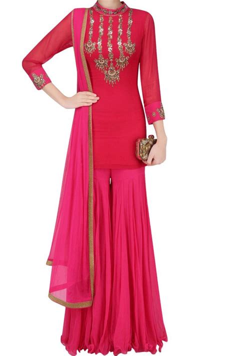 buy stunning designer red pink garara set perfect panache pakistani dresses casual pakistani