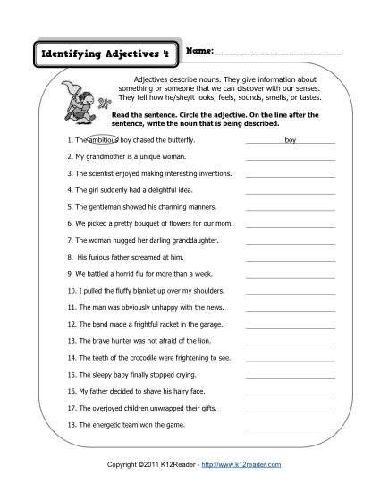 Are you looking for some fun and unusual ways to give your students practice with adjectives? Identifying Adjectives 4 | Adjective worksheet, Adverbs ...