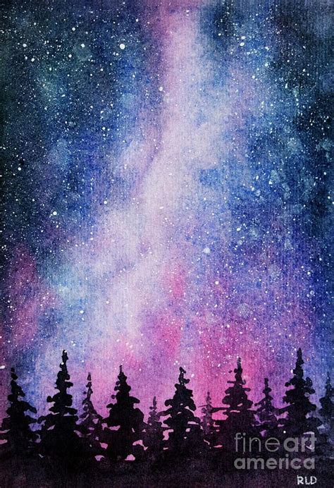 Original Is Sold Starry Night By Rebecca Davis Watercolor Sky