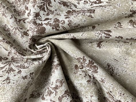 Antique Vintage Damask Print Fabric Baroque Material For Curtains