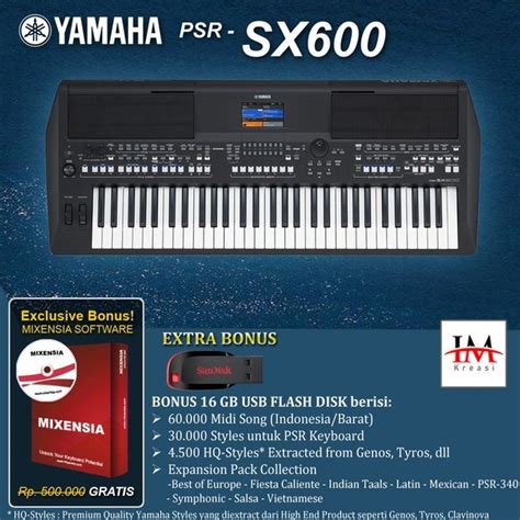Jual Yamaha Psr Sx 600 Psr Sx 600 Keyboard Arranger Resmi Penerus