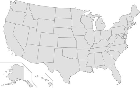 Blank Map Of The United States Png Image Png Mart