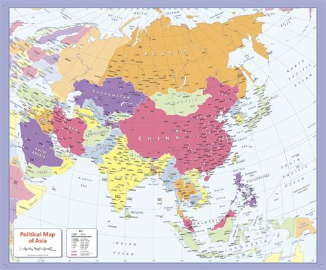 Childrens Political Map Of Asia Shop Mapworld