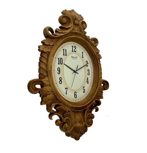 Antique Oval Wall Clock 2304oak Wood Steven Quartz Llp
