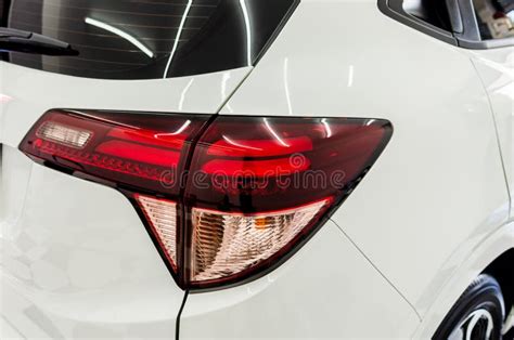 White Luxury Car Tail Lights Stock Image Image Of Glass Detail
