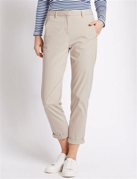 Marks And Spencer Collection Womensgirls Cotton Rich Chinos Straight Leg