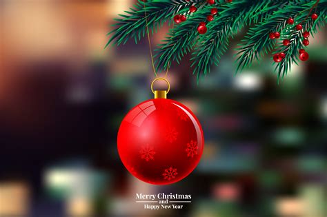 Christmas Tree Branches With Ornament 672660 Vector Art At Vecteezy
