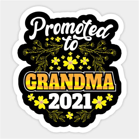 Promoted To Grandma Baby Reveal Grandma Design Grandma Sticker