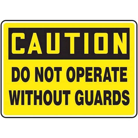 Accuform Meqc12vp Safety Sign Caution Do Operate Without Guards 10