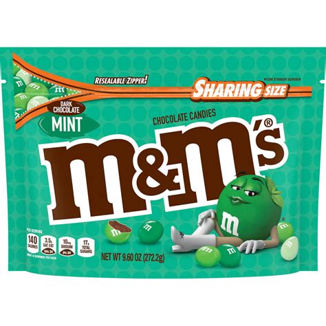 Mandms Mint Dark Chocolate Candy Sharing Size 96 Oz Bag